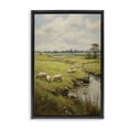 thumbnail image 1 of Stupell Industries Transitional Grazing Sheep Countryside Black Floating Frame Canvas Art, 17 x 25, by Petals Prints Design, 1 of 8