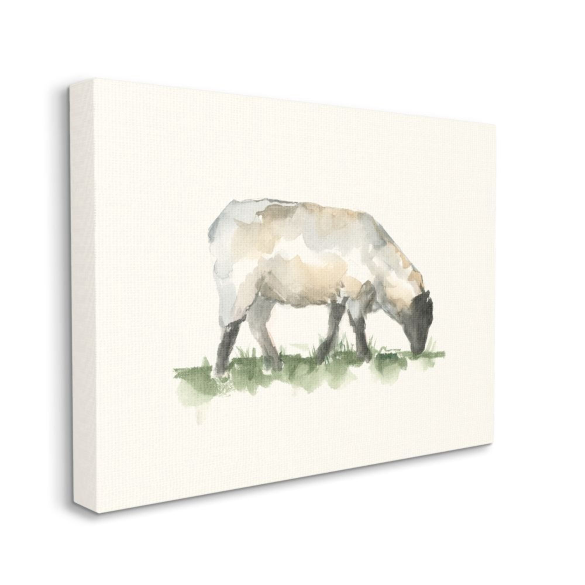 Stupell Industries Grazing Sheep Grass Field Farm Animal Painting Design by Ethan Harper, 36" x 48"