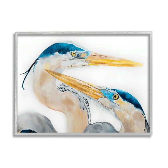 Stupell Industries Great Blue Heron Pairing Bird Waterfowl Pair Portrait, 11 x 14, Designed by Diane Fifer