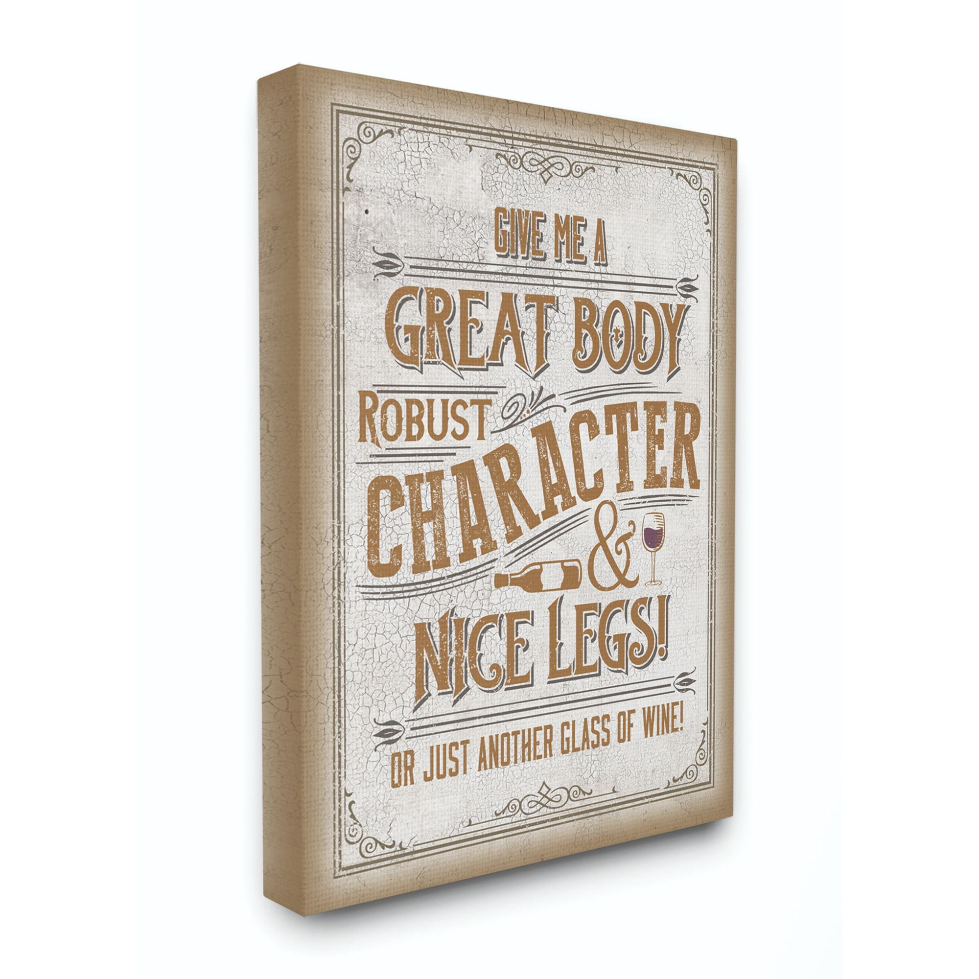 Stupell Industries Great Body Wine Sign Funny Word Design Canvas Wall Art by Retrorocket Studio