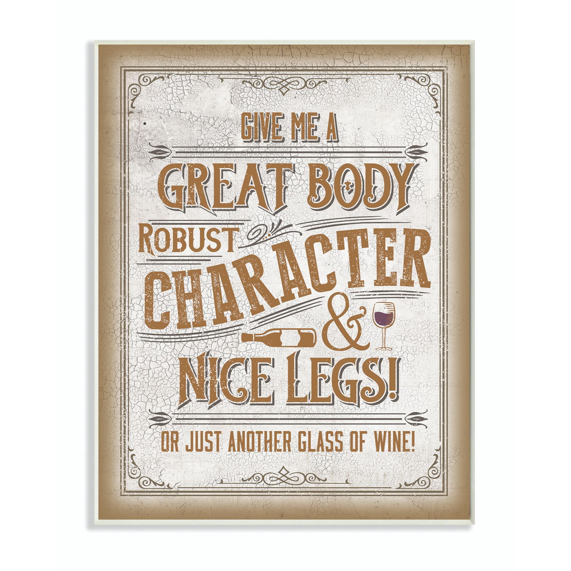 Stupell Industries Great Body Wine Sign Funny Word Design Wall Plaque by Retrorocket Studio