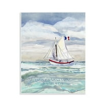 Stupell Industries Great Day Sailing Phrase Transportation Painting Unframed Art Print Wall Art, 11 x 14