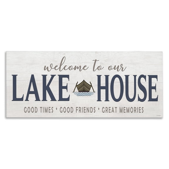 Stupell Industries Rustic Lodge Great Memories Lake House Canvas Art, 24 x 10, by Seven Trees Design