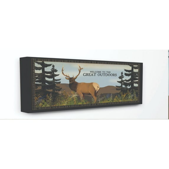 Stupell Industries Great Outdoors Elk Animal Country Landscape Design Canvas Wall Art by Stephanie Workman Marrott