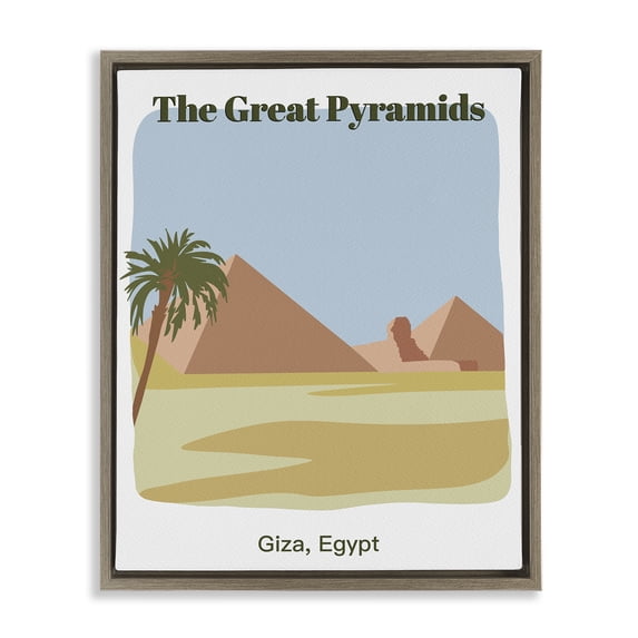 Stupell Industries Southwestern Great Pyramids Architecture Brown Floating Frame Canvas Art, 17 x 21, by Regina Moore