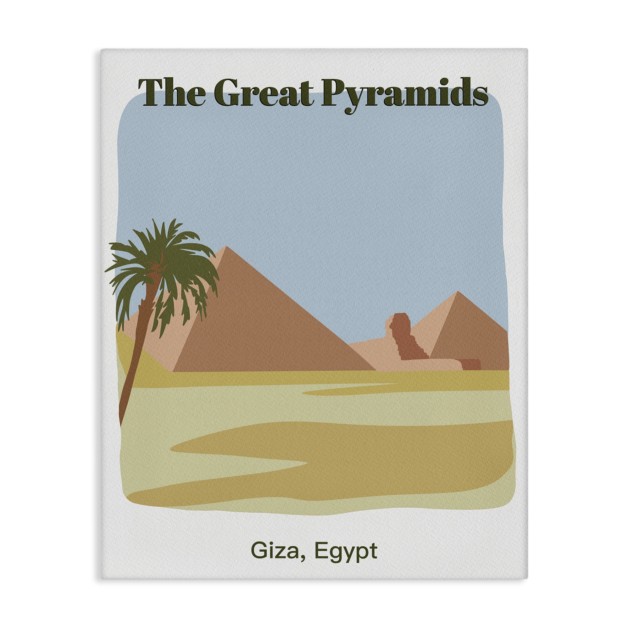 Stupell Industries Great Pyramids Architecture Town & City Painting Gallery Wrapped Canvas Art Print Wall Art, 30 x 40
