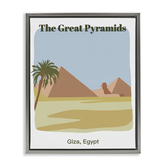 Stupell Industries Southwestern Great Pyramids Architecture Gray Floating Frame Canvas Art, 25 x 31, by Regina Moore