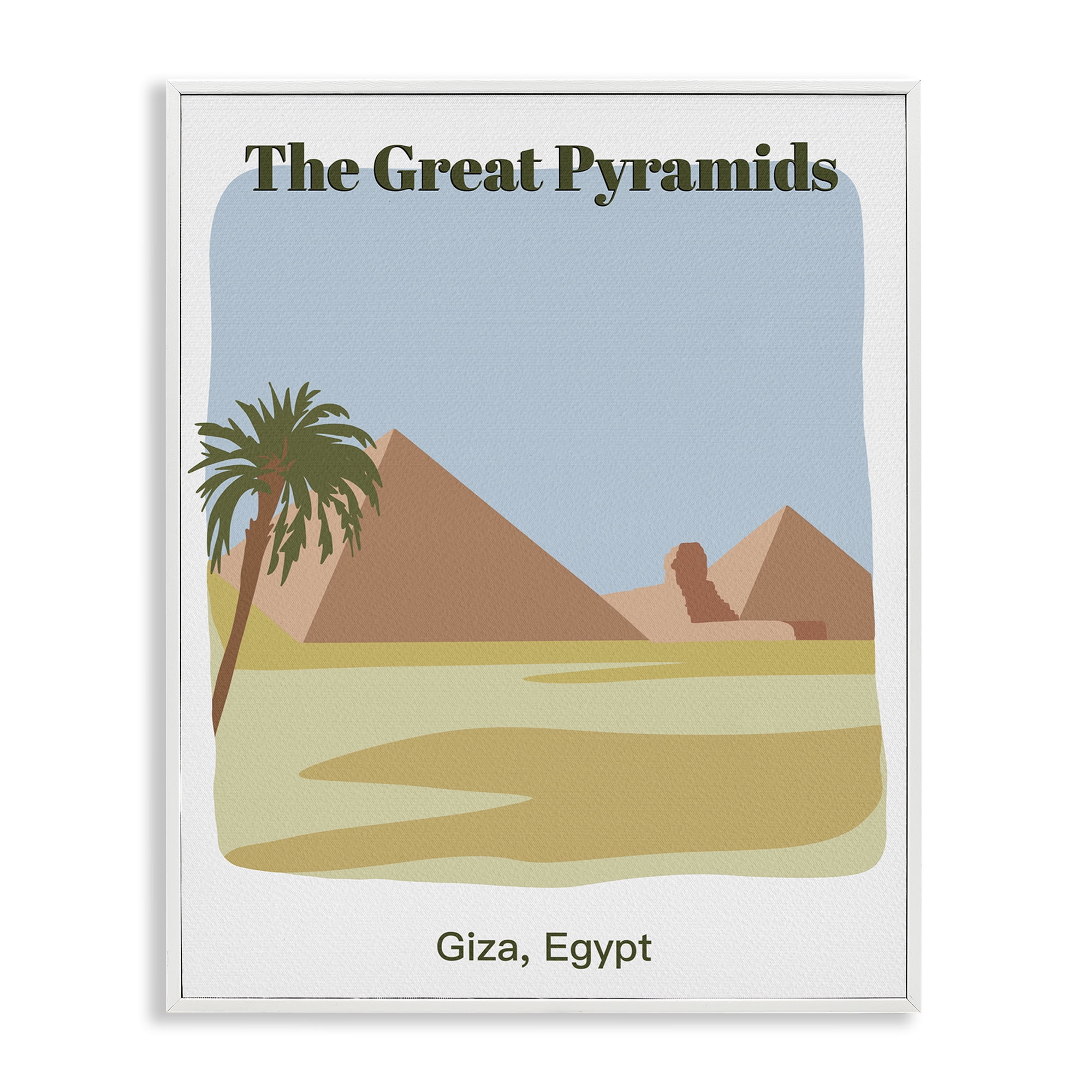 Stupell Industries Great Pyramids Architecture Town & City Painting White Framed Art Print Wall Art, 11 x 14