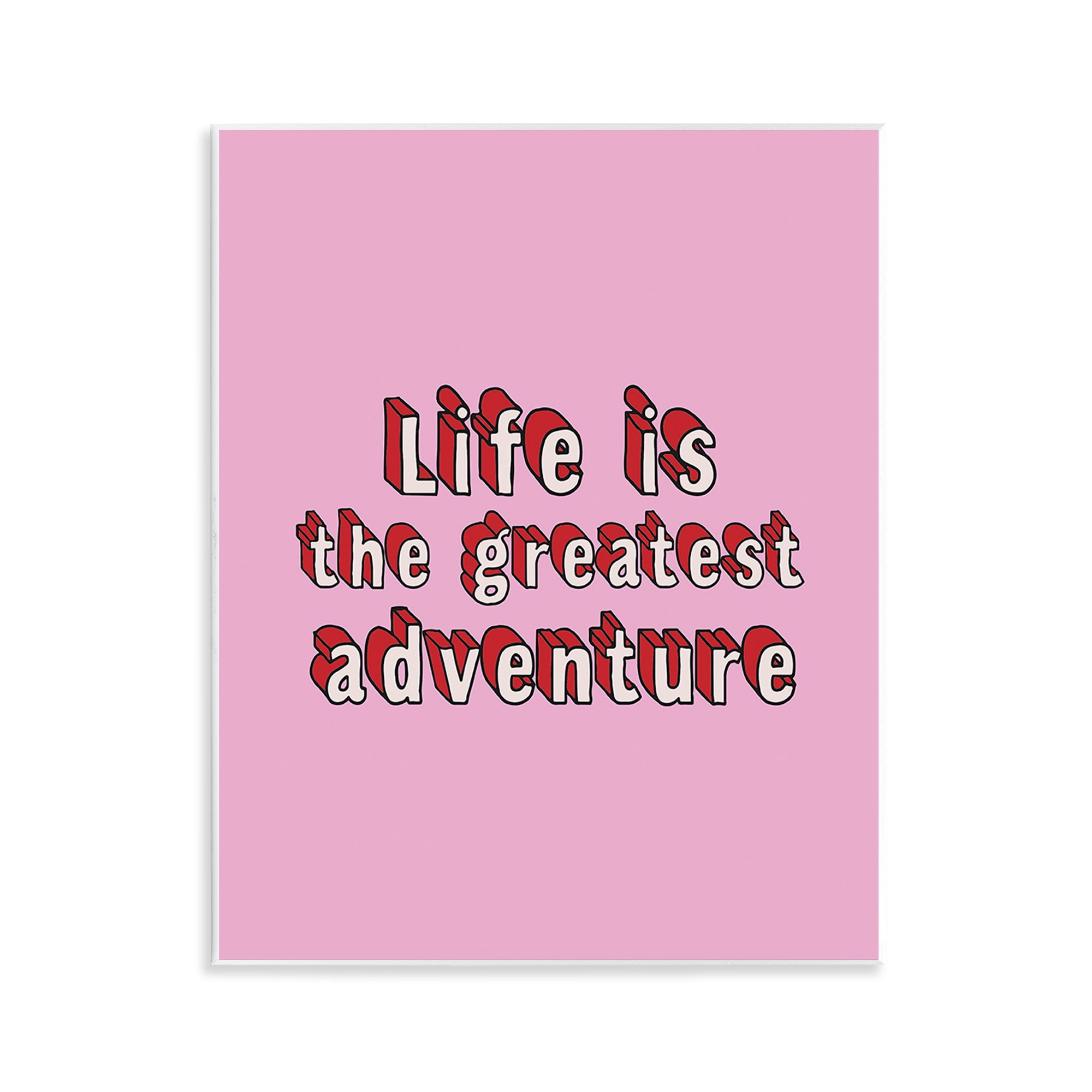 Stupell Industries Greatest Adventure on Pink Text & Numbers Painting Unframed Art Print Wall Art, 11 x 14