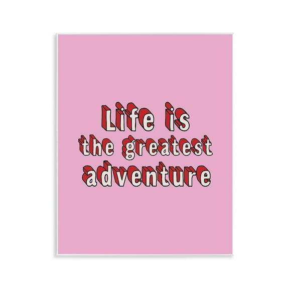 Stupell Industries Greatest Adventure on Pink Text & Numbers Painting Unframed Art Print Wall Art, 11 x 14