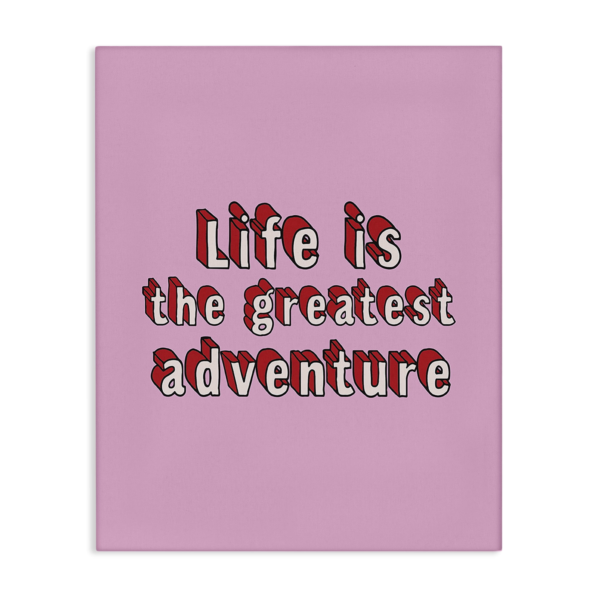 Stupell Industries Greatest Adventure on Pink Text & Numbers Painting Wrapped Canvas Art Print Wall Art, 30 x 40