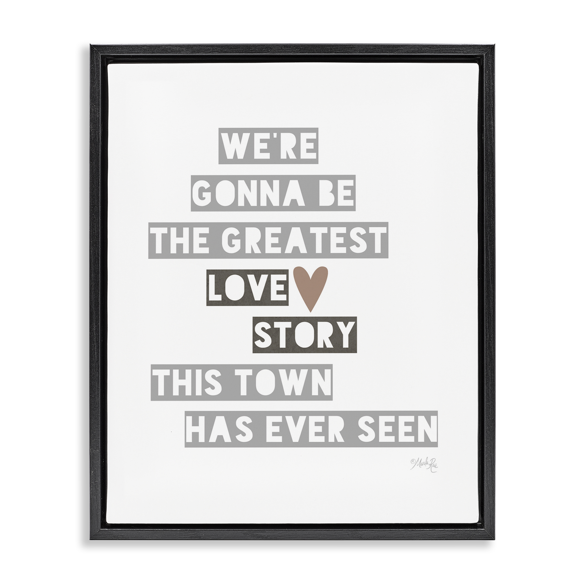 Stupell Industries Greatest Love Story Typography Painting Black Floater Framed Art Print Wall Art, 17 x 21