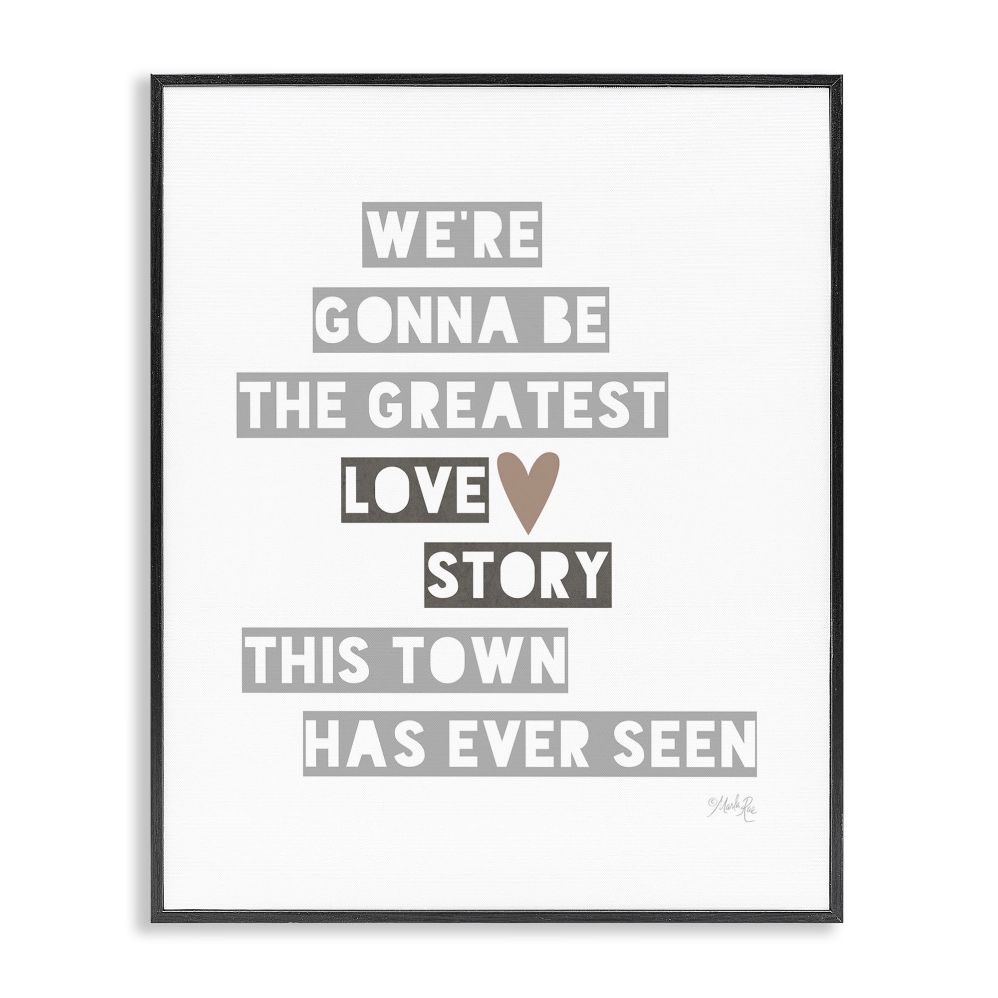 Stupell Industries Greatest Love Story Typography Painting Black Framed Art Print Wall Art, 11 x 14