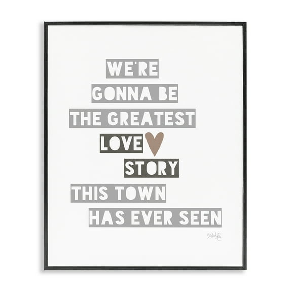 Stupell Industries Greatest Love Story Typography Painting Black Framed Art Print Wall Art, 11 x 14