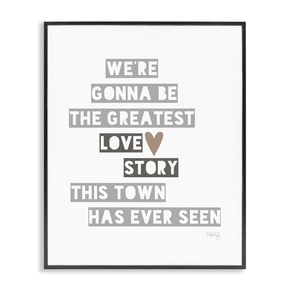 Stupell Industries Greatest Love Story Typography Painting Black Framed Art Print Wall Art, 24 x 30