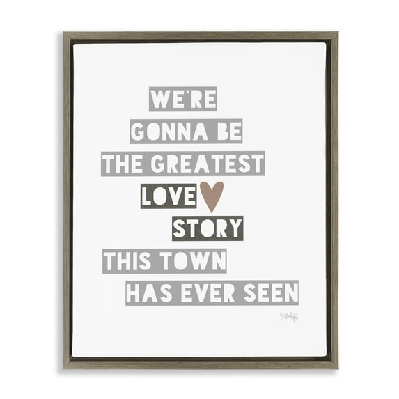 Stupell Industries Greatest Love Story Typography Painting Brown Floater Framed Art Print Wall Art, 17 x 21