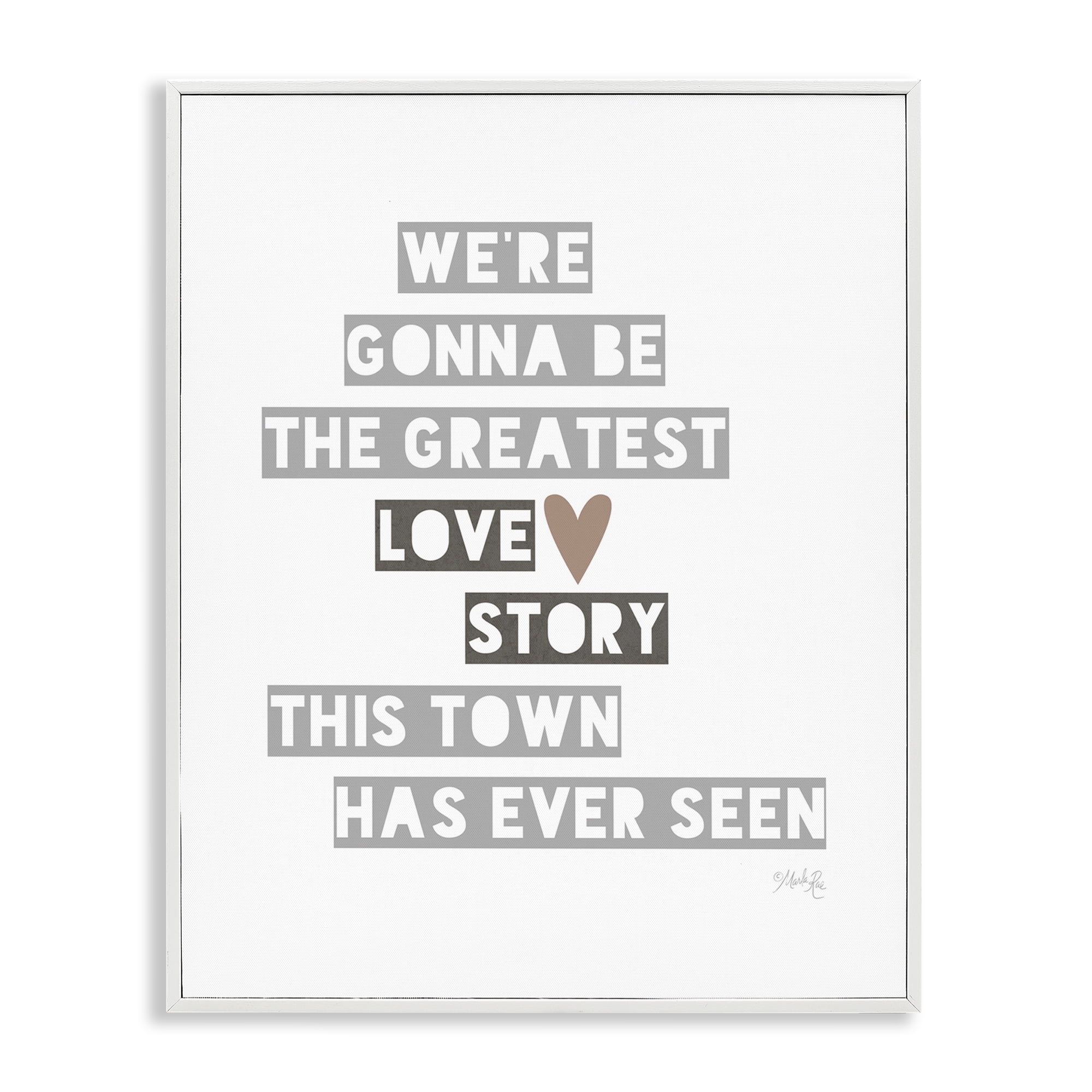 Stupell Industries Greatest Love Story Typography Painting White Framed Art Print Wall Art, 24 x 30