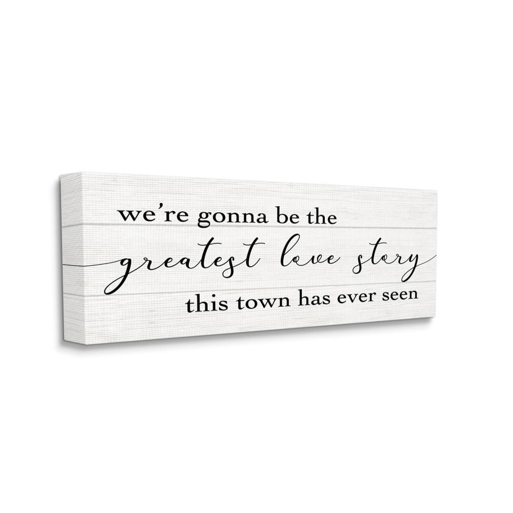 Stupell Industries Greatest Love Story in Town Romantic Charm Quote Canvas Wall Art Design by Daphne Polselli