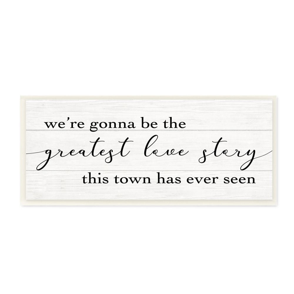 Stupell Industries Greatest Love Story in Town Romantic Charm Quote Wall Plaque Design by Daphne Polselli