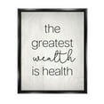 thumbnail image 1 of Stupell Industries Greatest Wealth Is Health Phrase Graphic Art Jet Black Floating Framed Canvas Print Wall Art, Design by Lil' Rue, 1 of 6
