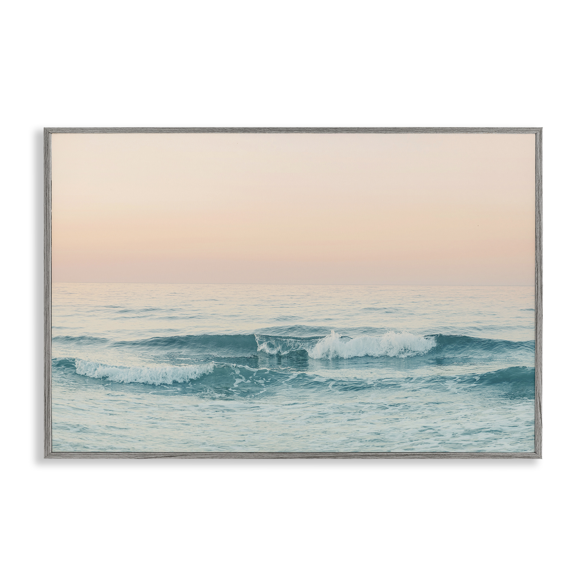 Stupell Industries Greece Ocean Waves Nautical & Beach Photography Gray Framed Art Print Wall Art, 30 x 20