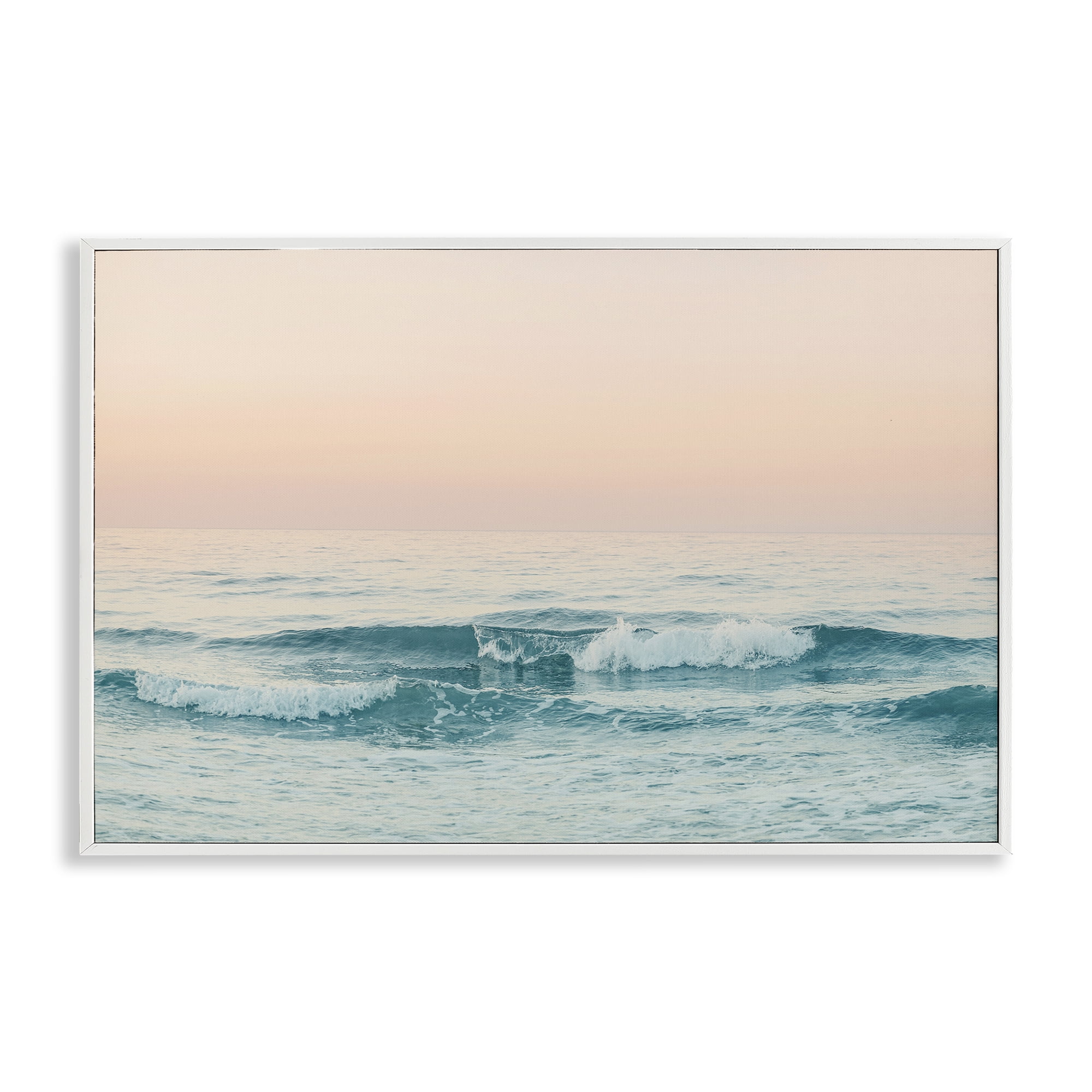 Stupell Industries Greece Ocean Waves Nautical & Beach Photography White Framed Art Print Wall Art, 18 x 12