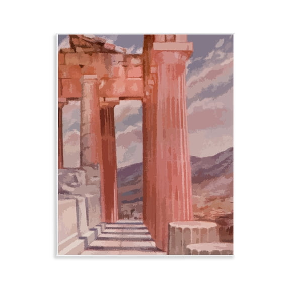 Stupell Industries Greek Architecture View Buildings & Architecture Painting Unframed Art Print Wall Art, 11 x 14