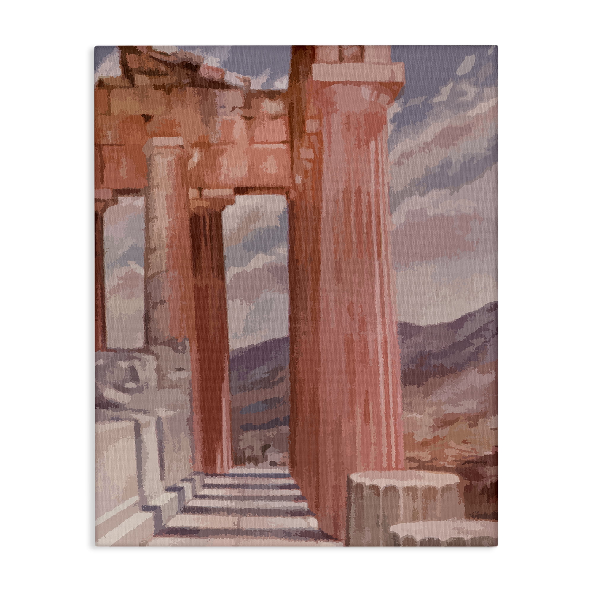 Stupell Industries Greek Architecture View Buildings & Architecture Painting Wrapped Canvas Art Print Wall Art, 16 x 20