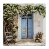 Stupell Industries Greek Doorway with Tree Town & City Painting Gallery Wrapped Canvas Art Print Wall Art, 17 x 17