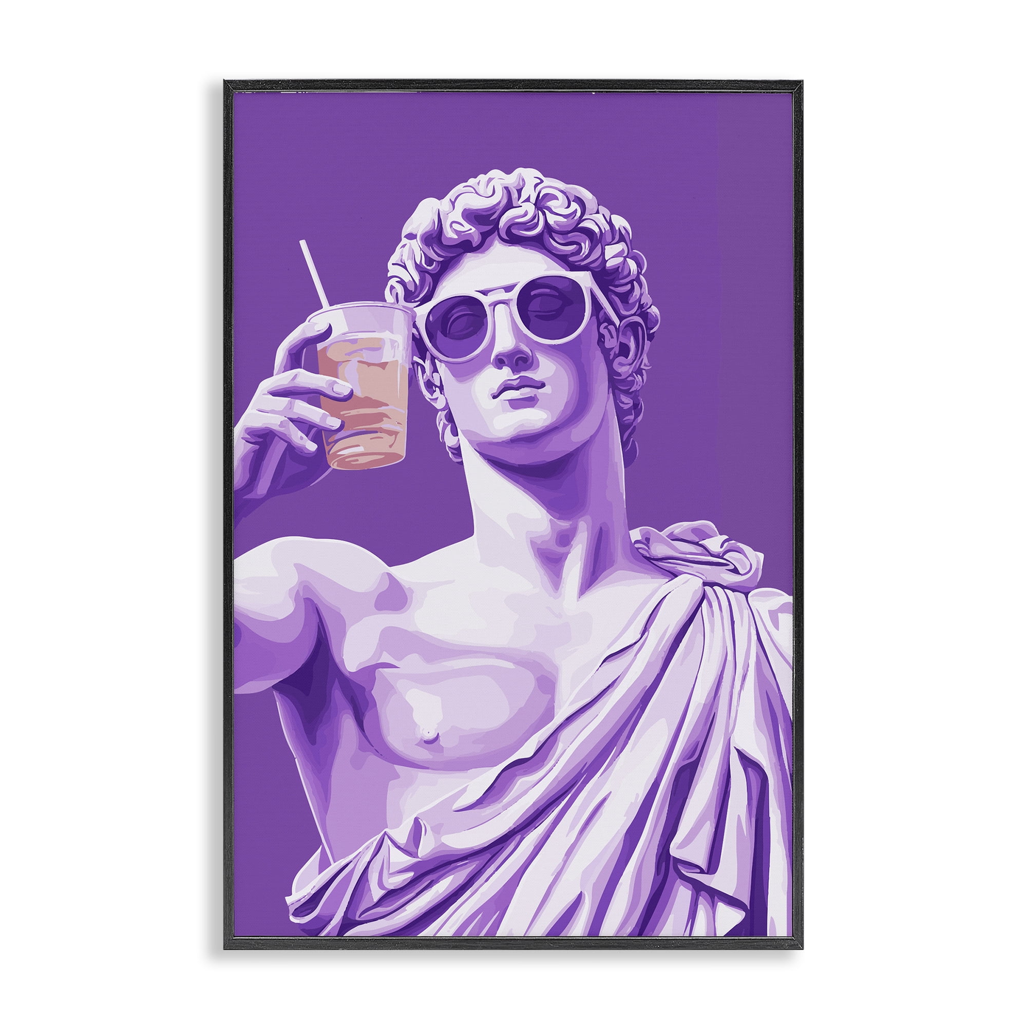 Stupell Industries Greek Statue Cheers Black Framed Giclee Art, design by Andreas Magnusson