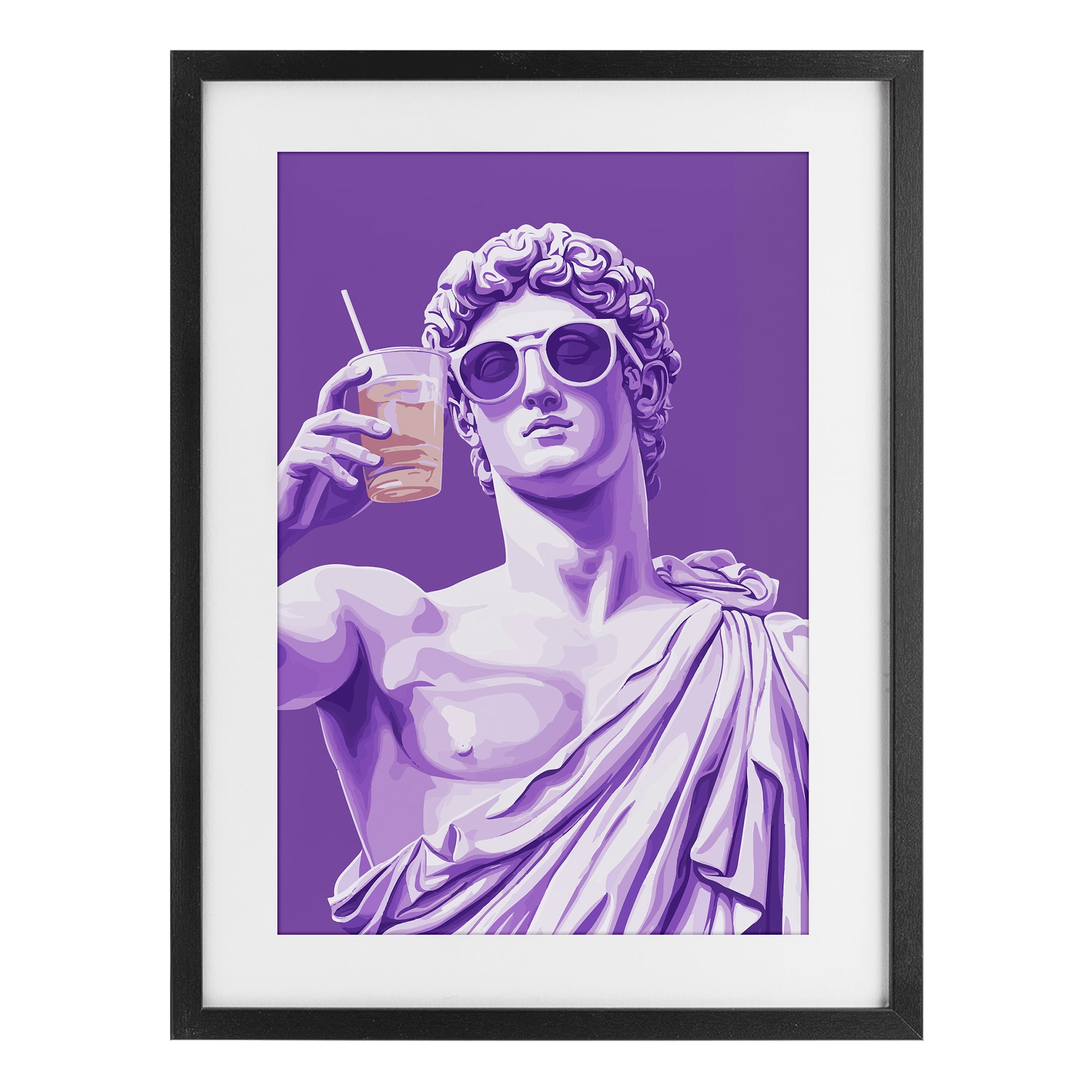 Stupell Industries Greek Statue Cheers Black Framed Print Under Glass, design by Andreas Magnusson