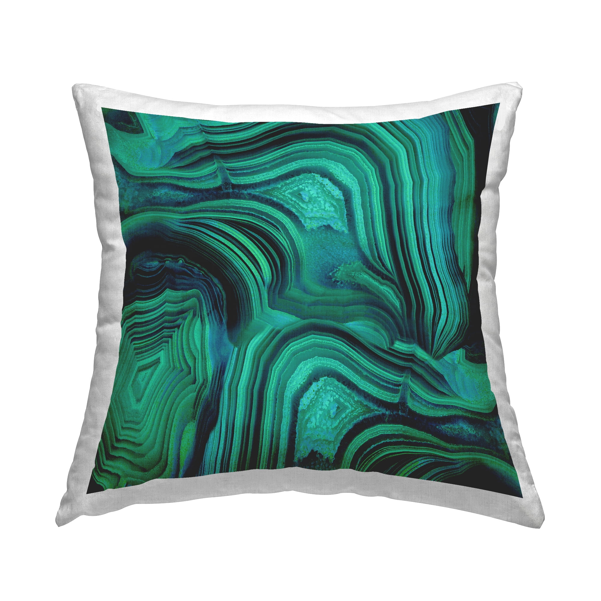 Stupell Industries Green Abstract Agate Shapes Printed Throw Pillow Design by Danielle Carson
