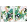 thumbnail image 1 of Stupell Industries Green Abstract Layers Abstract Painting White Framed Art Print Wall Art, 11 x 14, Set of 2, 1 of 2