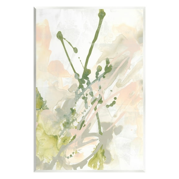 Stupell Industries Green Abstract Splatter Abstract Painting Unframed Art Print Wall Art, 10 x 15