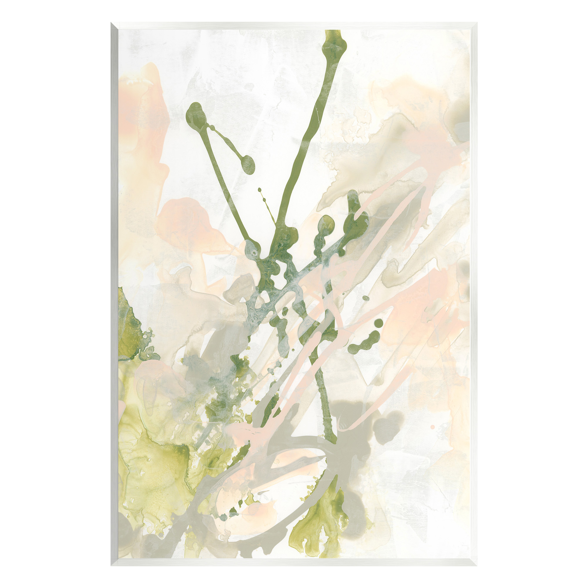 Stupell Industries Green Abstract Splatter Abstract Painting Unframed