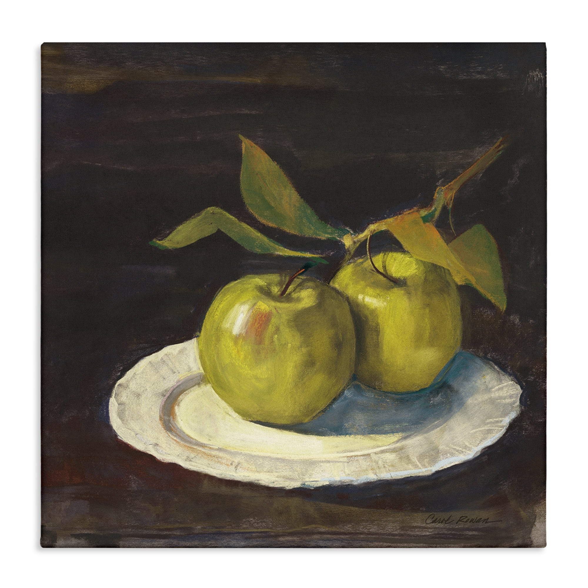 Stupell Industries Green Apple Still Life Food & Beverage Painting Wrapped Canvas Art Print Wall Art, 36 x 36