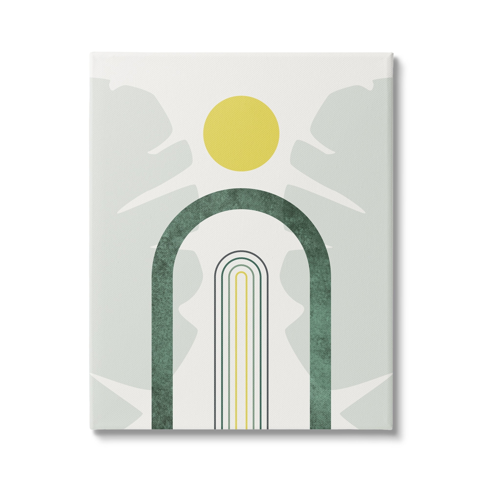 Stupell Industries Green Arches Tropical Abstraction Abstract Painting Gallery Wrapped Canvas Print Wall Art