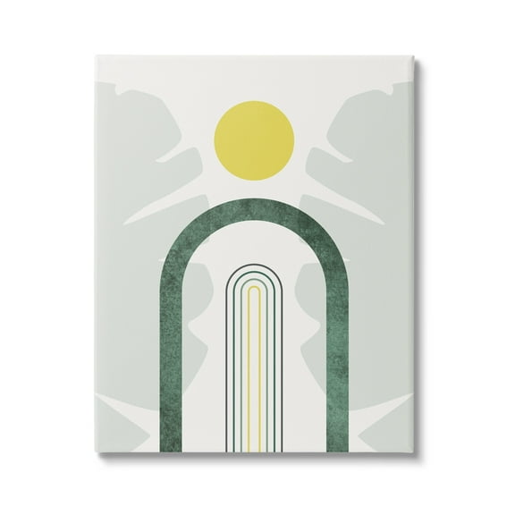 Stupell Industries Green Arches Tropical Abstraction Abstract Painting Gallery Wrapped Canvas Print Wall Art