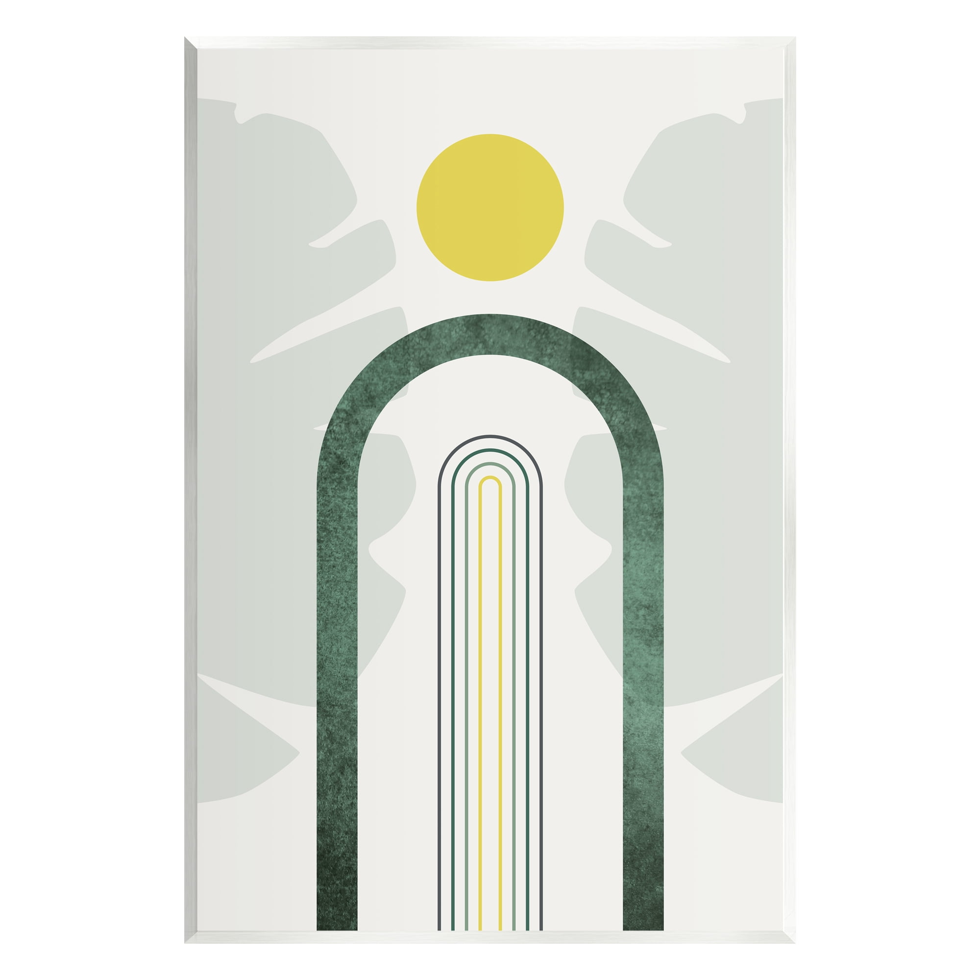 Stupell Industries Green Arches Tropical Abstraction Abstract Painting Unframed Art Print Wall Art