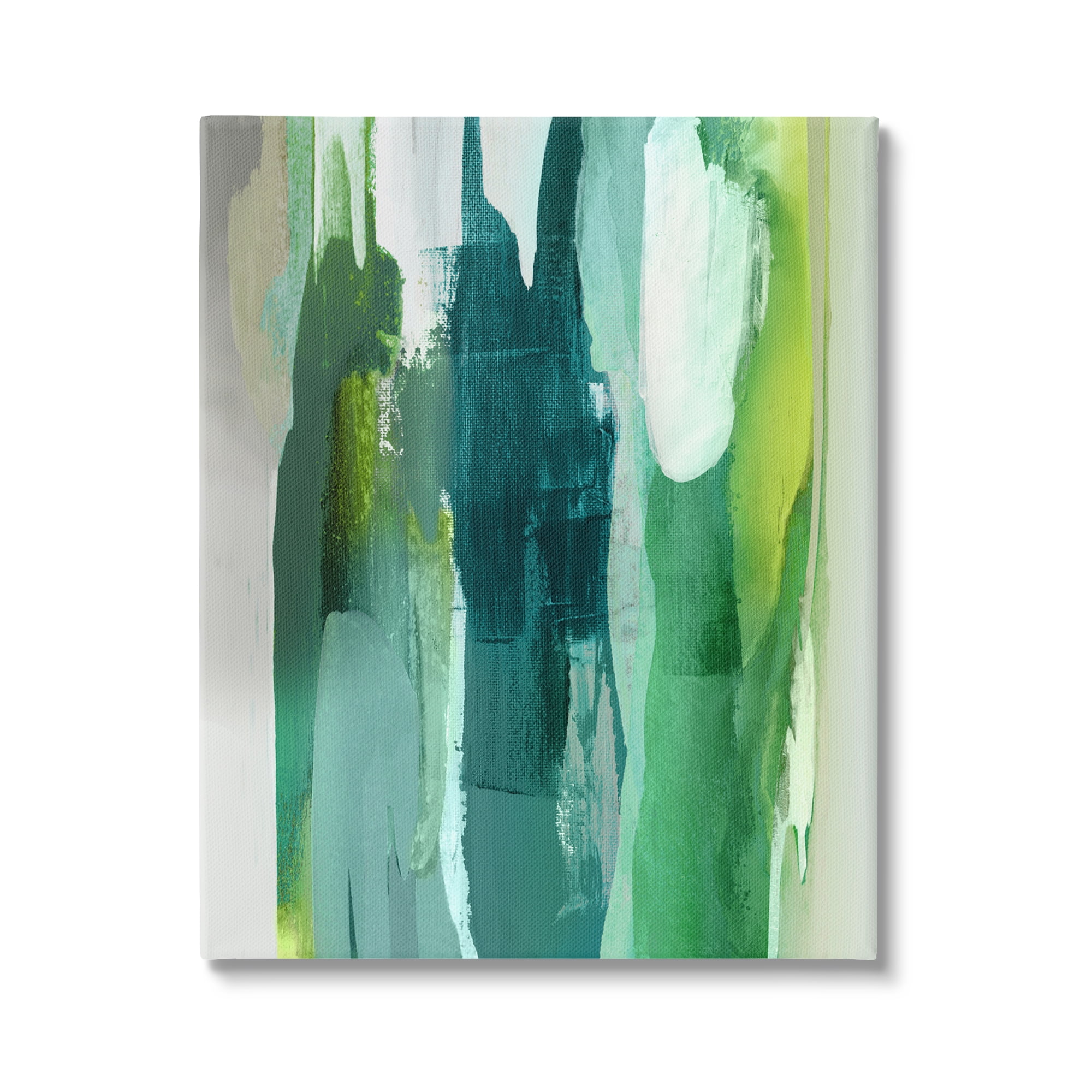 Stupell Industries Green Asymmetrical Abstract Abstract Painting Gallery Wrapped Canvas Print Wall Art, 16 x 20