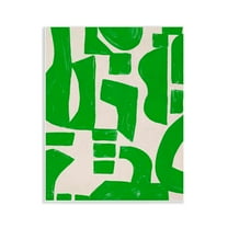 Stupell Industries Green Asymmetrical Shapes Abstract Painting Unframed Art Print Wall Art, 11 x 14