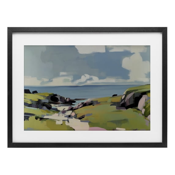 Stupell Industries Coastal Green Bay Breeze Black Framed Print Under Glass, 20 x 14, by Elara Yasna