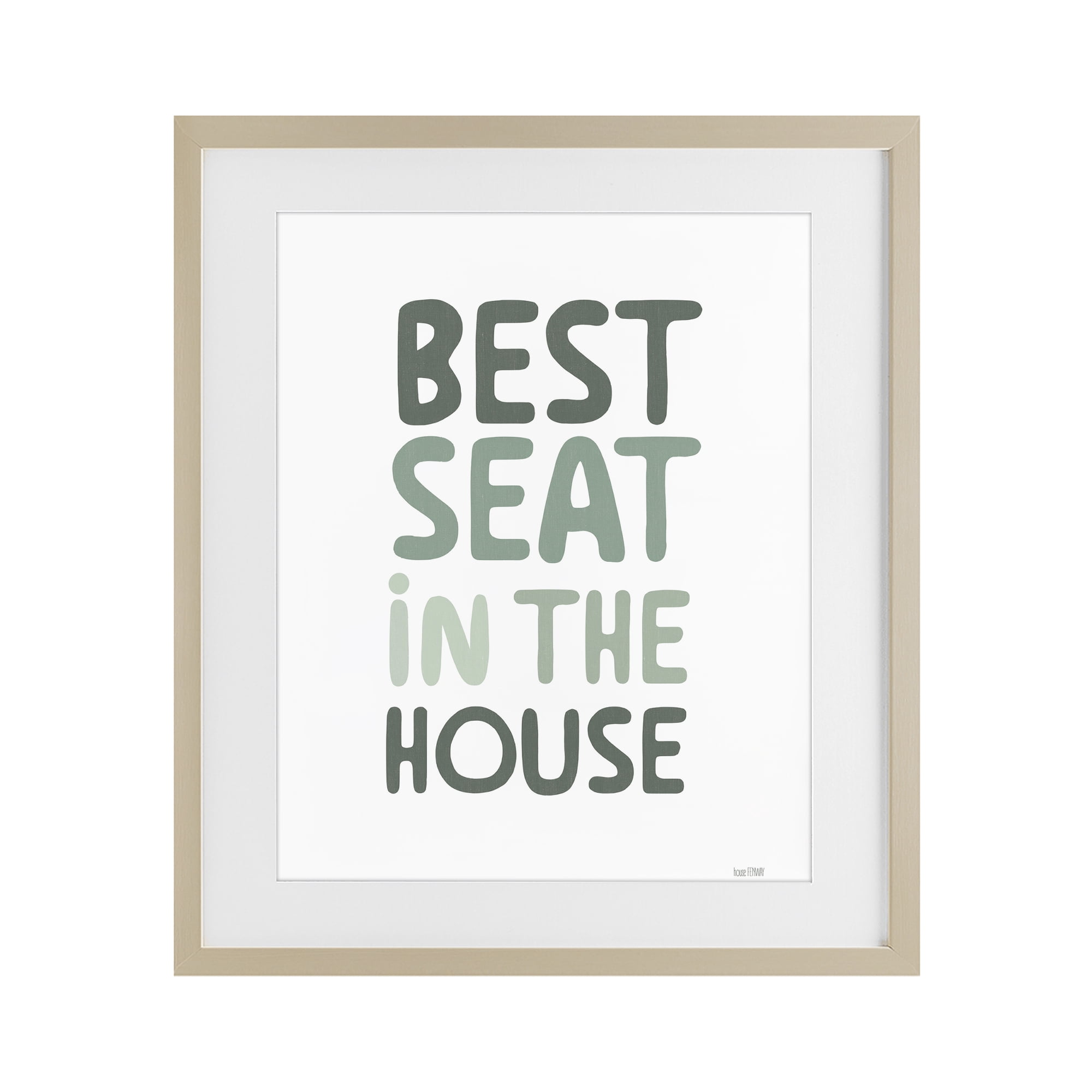 Stupell Industries Green Best Seat in House Birch Framed Print Under Glass, design by House Fenway