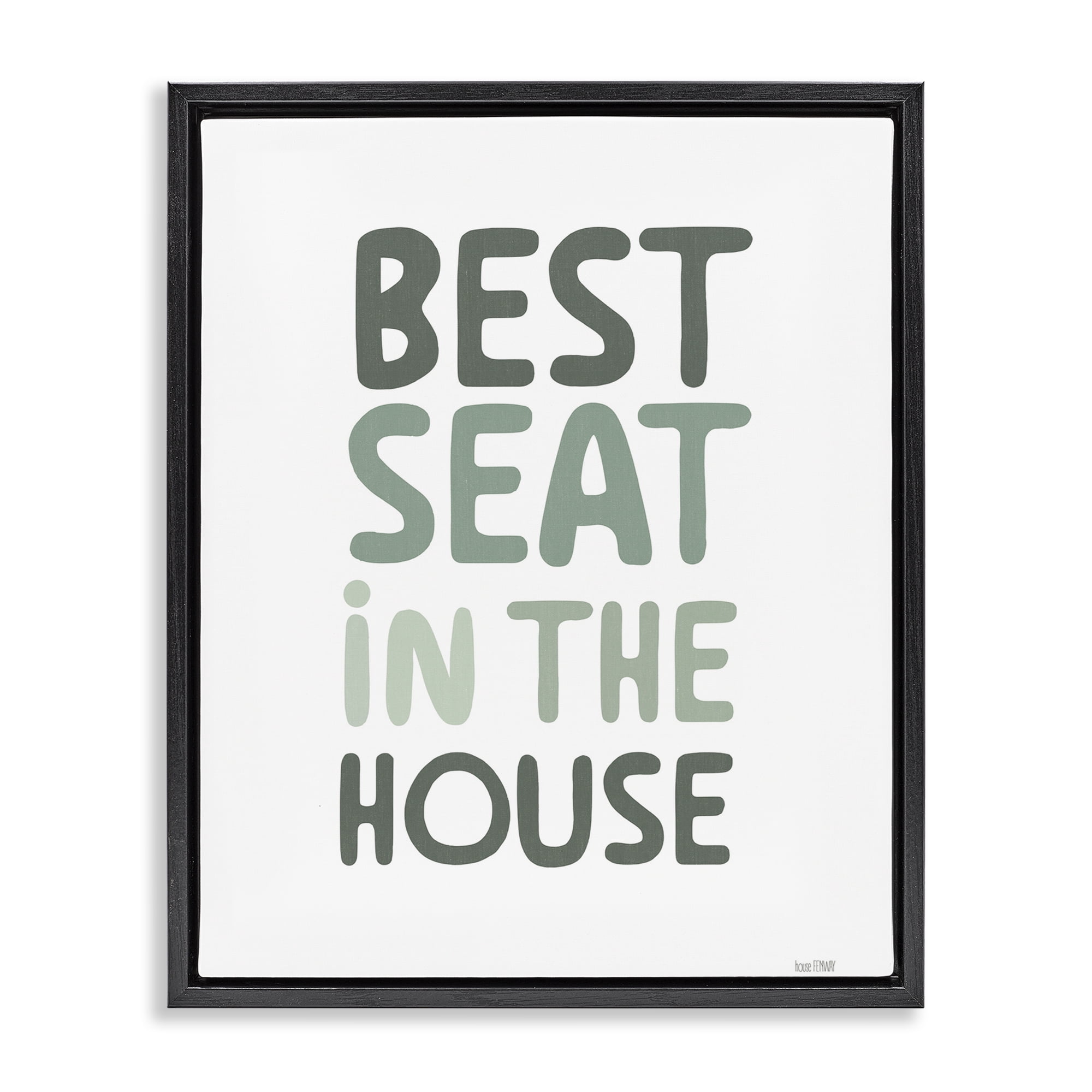 Stupell Industries Green Best Seat in House Black Framed Floater Canvas Wall Art, design by House Fenway