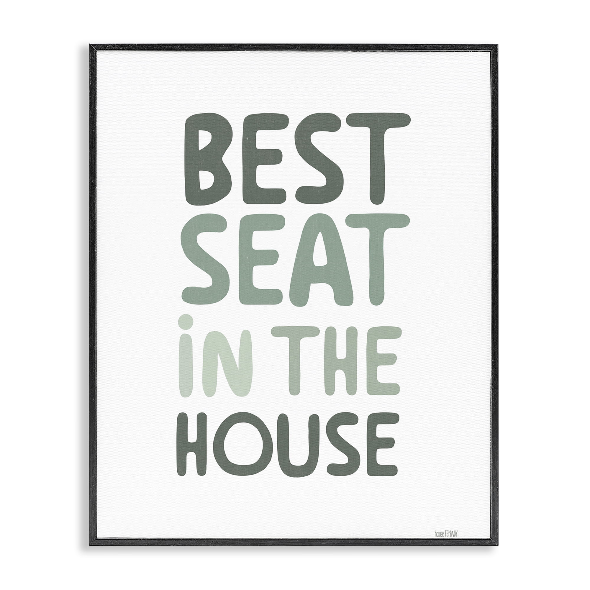 Stupell Industries Green Best Seat in House Black Framed Giclee Art, design by House Fenway