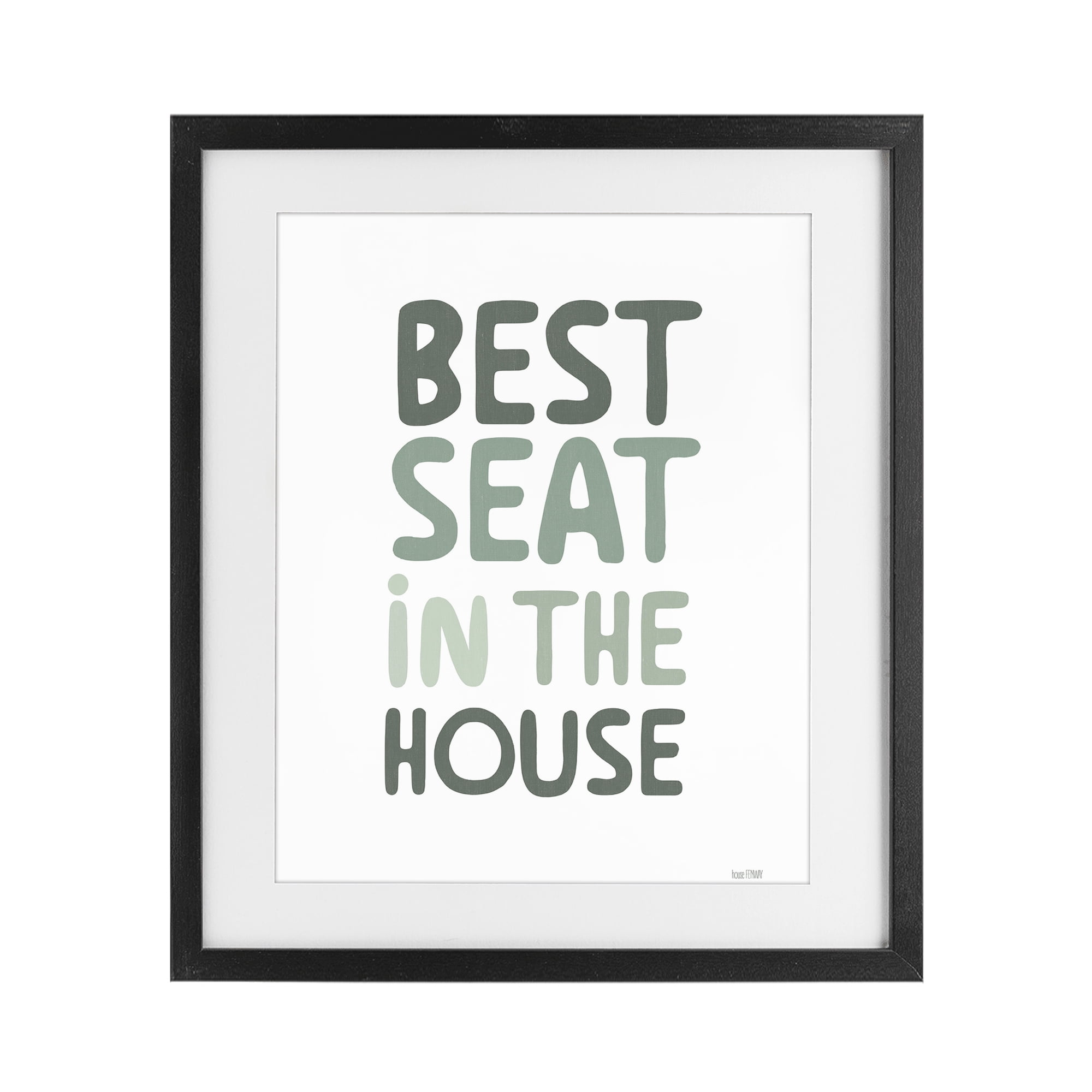 Stupell Industries Green Best Seat in House Black Framed Print Under Glass, design by House Fenway
