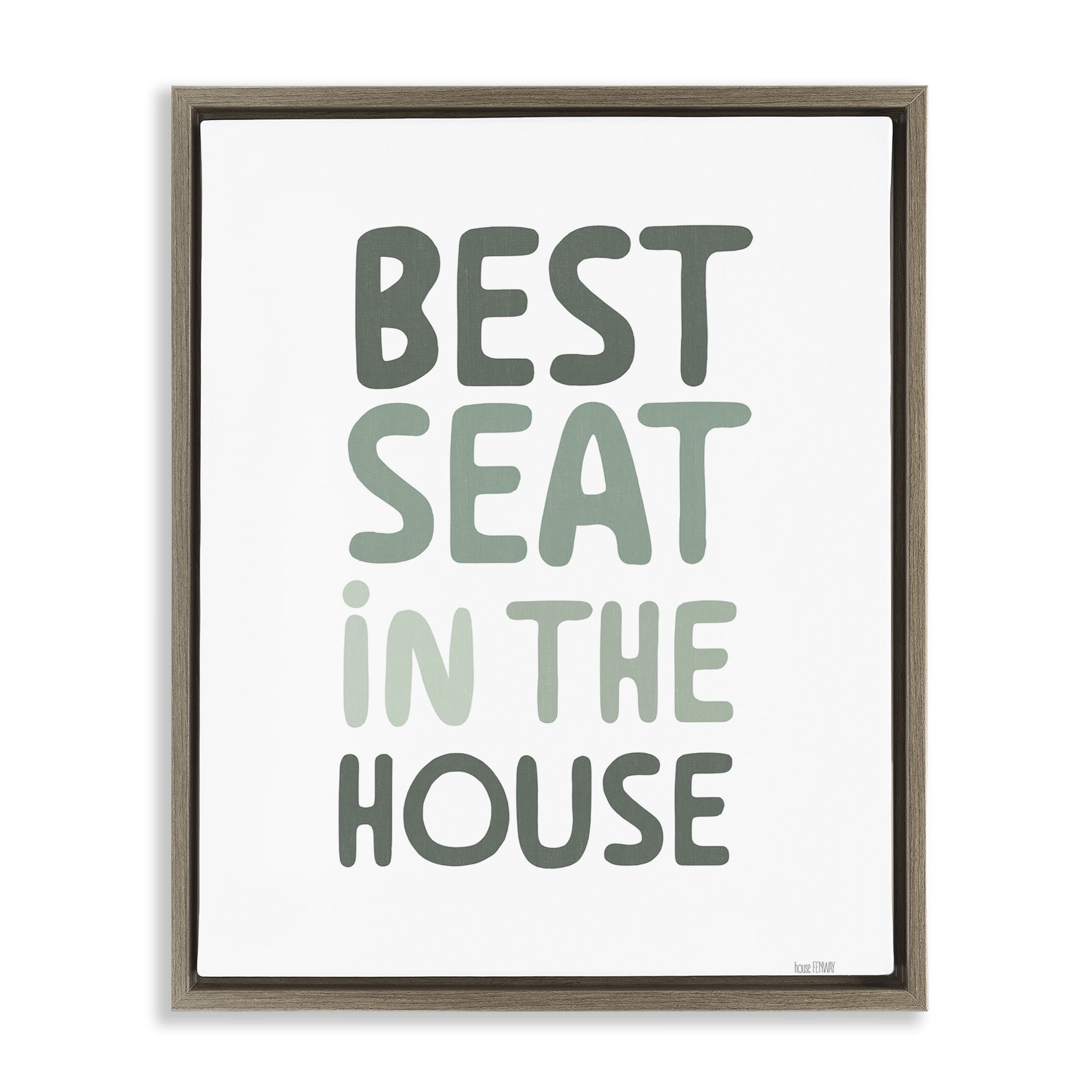 Stupell Industries Green Best Seat in House Brown Framed Floater Canvas Wall Art, design by House Fenway