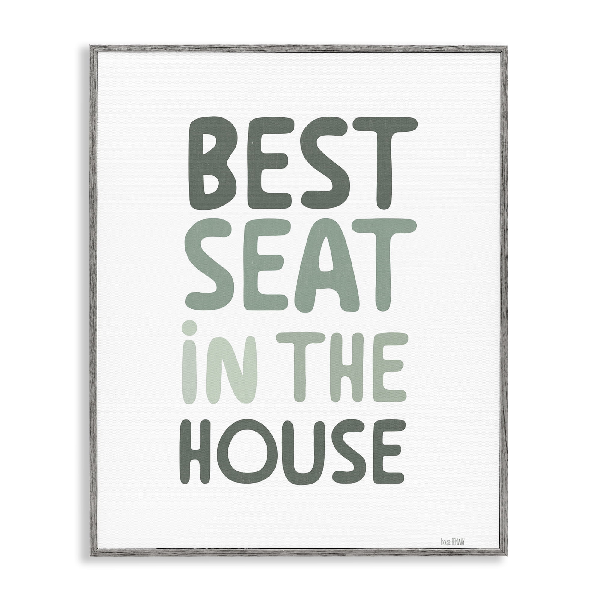 Stupell Industries Green Best Seat in House Gray Framed Giclee Art, design by House Fenway