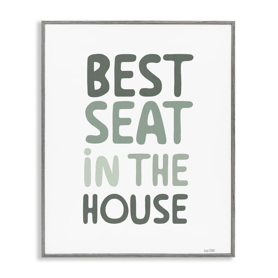 Stupell Industries Cottage Green Best Seat in House Gray Framed Giclee Art, 24 x 30, by House Fenway