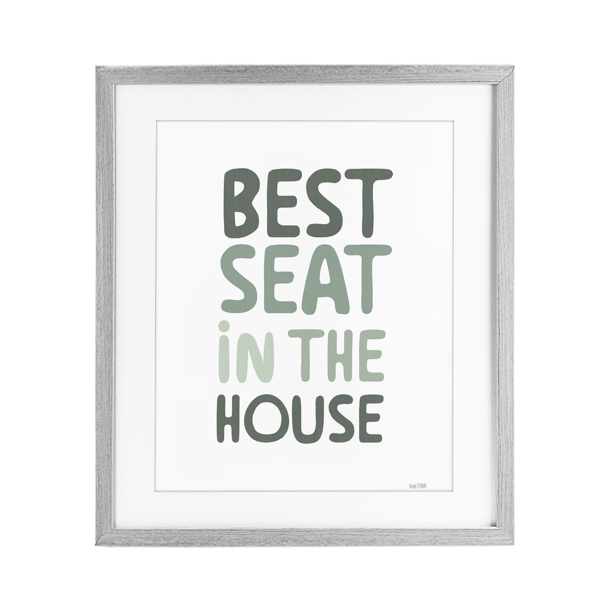 Stupell Industries Green Best Seat in House Gray Framed Print Under Glass, design by House Fenway
